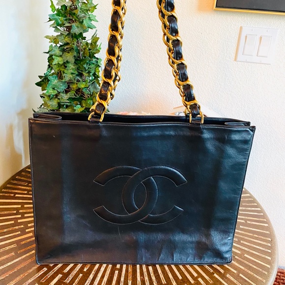 💓Sold💓Chain Large Shoulder Tote Bag Black - Picture 8 of 16